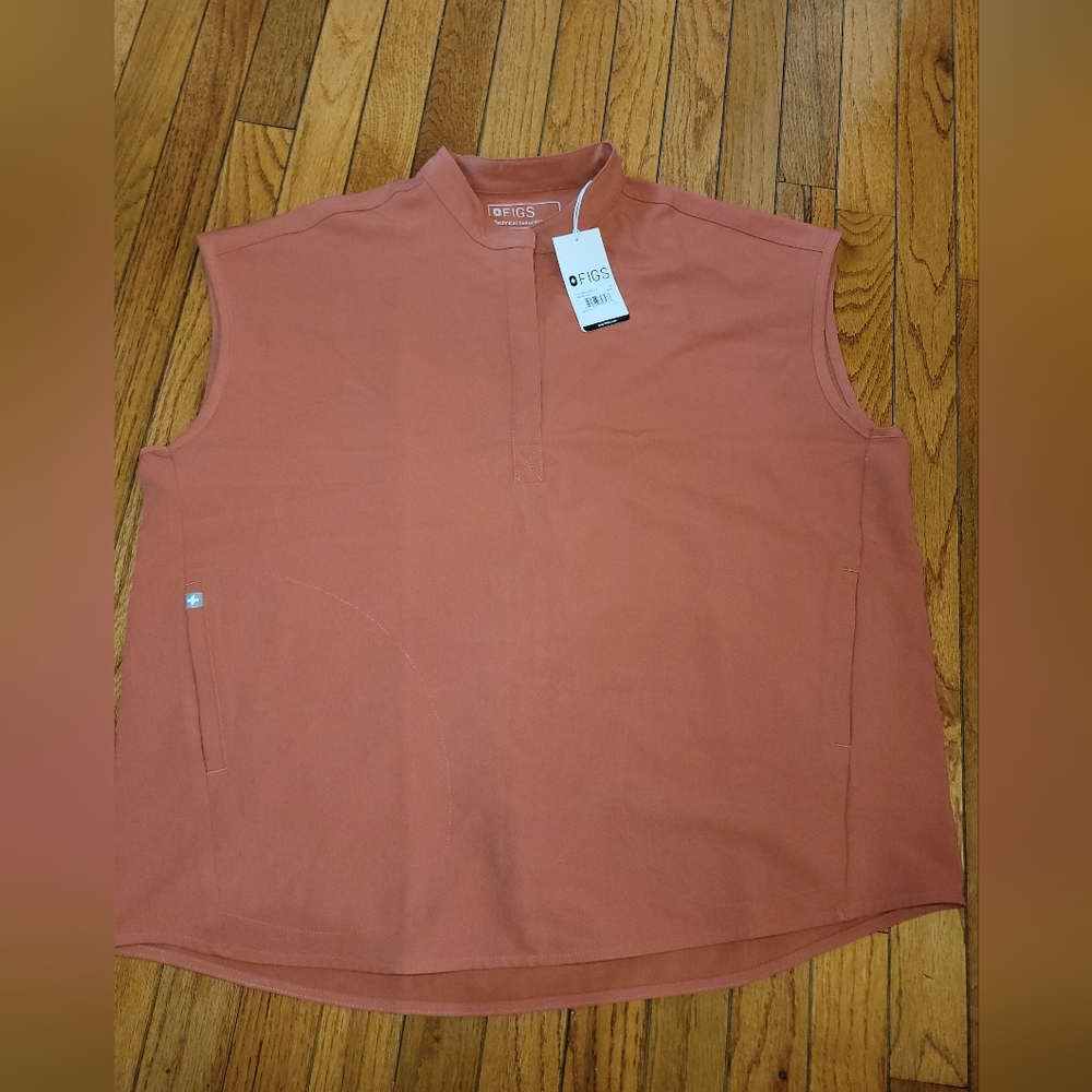 Figs Sleeveless Top in Dirty Chai Sz Large New